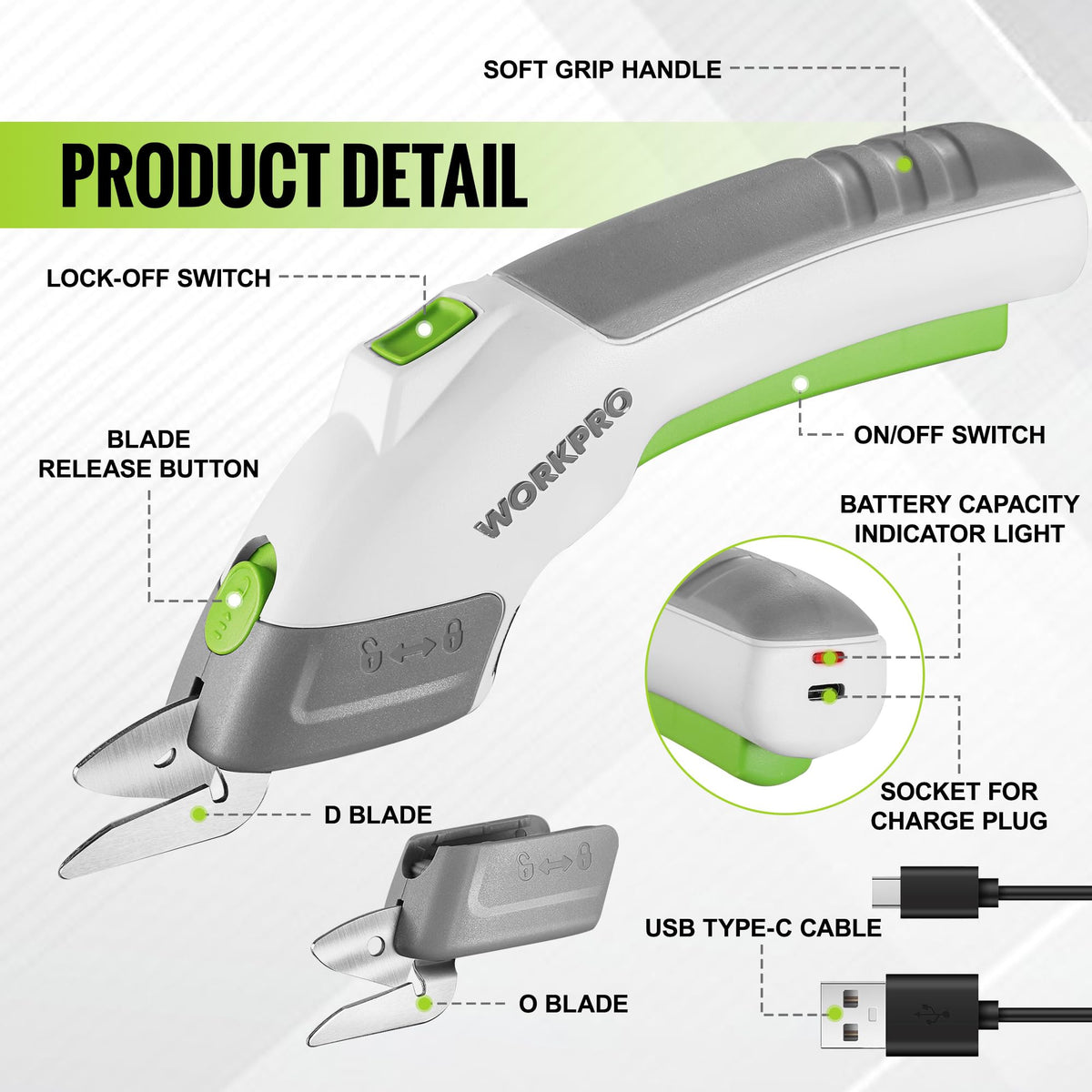 Ergonomic handle on WorkPRO scissors for comfortable cutting sessions