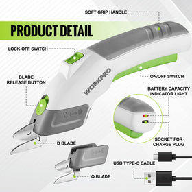 Ergonomic handle on WorkPRO scissors for comfortable cutting sessions