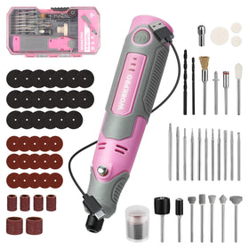 WORKPRO cordless rotary tool kit with 71 accessories for versatile DIY projects