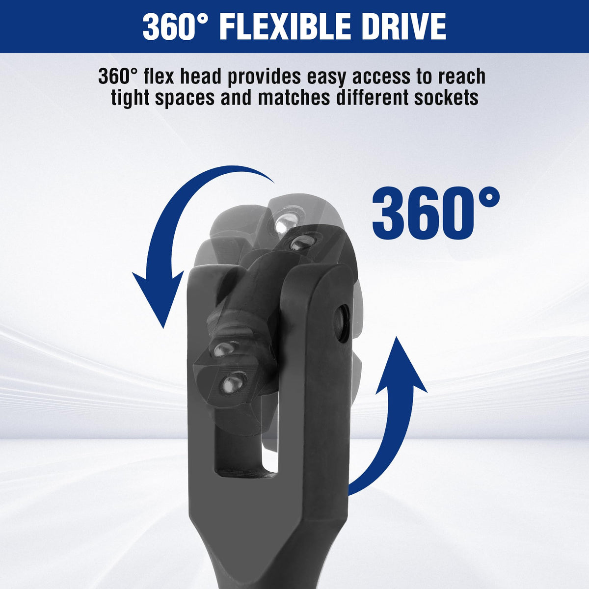 Workpro CR-MO head with black phosphate finish resists corrosion and wear.