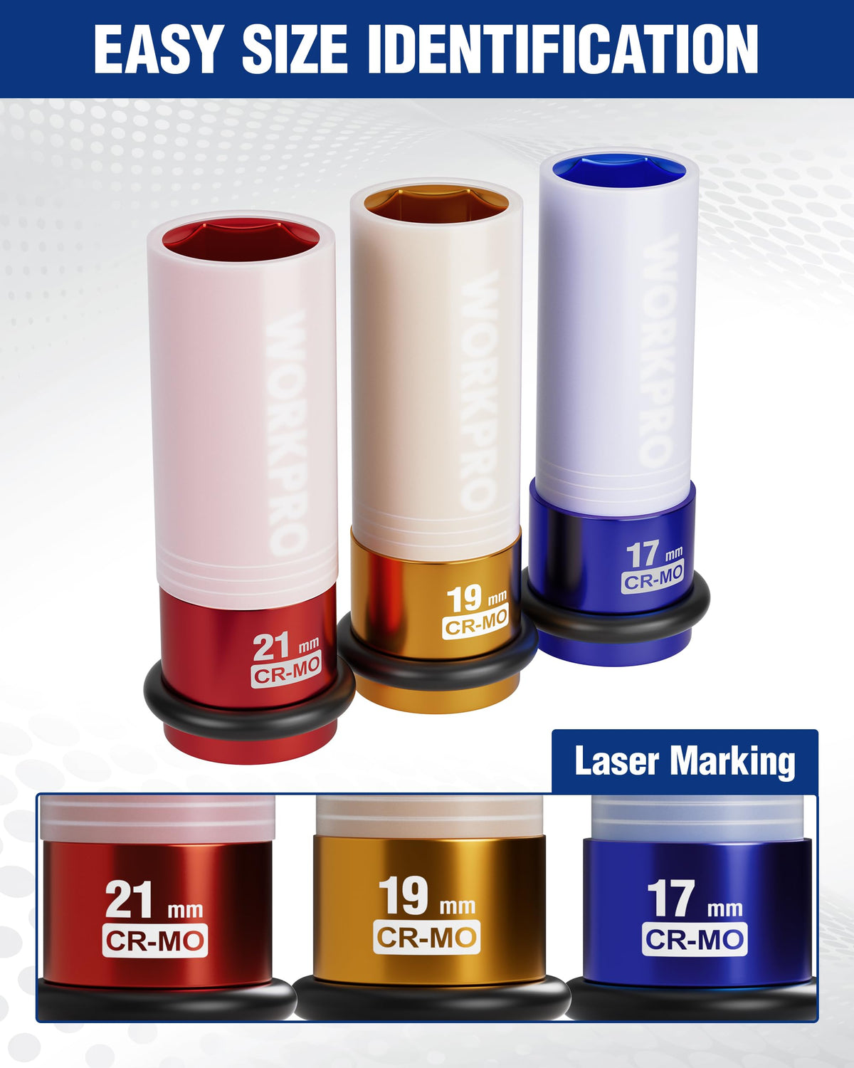WORKPRO CR-MO steel construction delivers durability and long life.