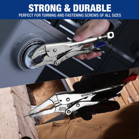 WORKPRO CR-MO steel construction enhances durability under demanding use.