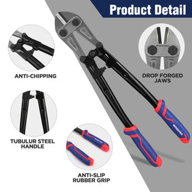 WORKPRO chrome-molybdenum steel jaws deliver long-lasting cutting power on metal.
