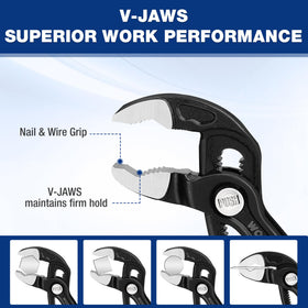 WORKPRO CR-V steel close-up highlighting durable jaws and rust resistance.