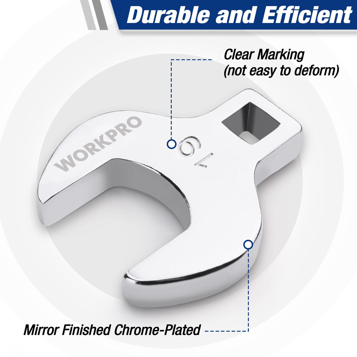 WorkPro crowfoot wrench 10mm close-up for hard-to-reach bolts.