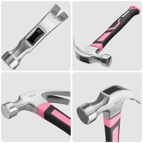 WORKPRO curved hammer design enables versatile prying in compact work areas.