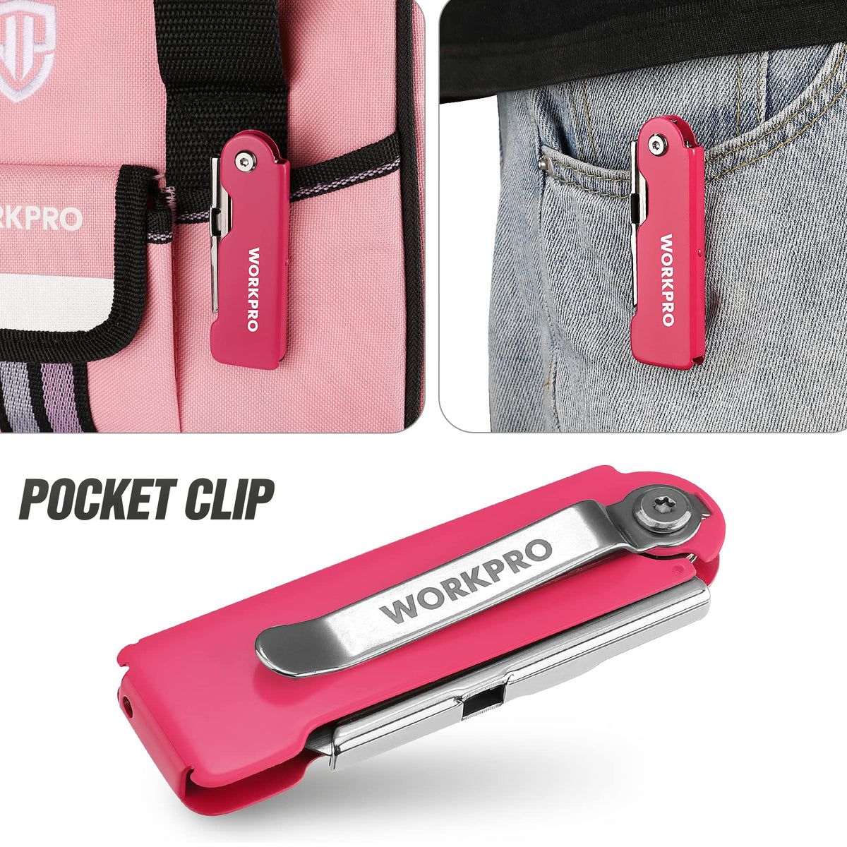 Cuts through cartons, paper, wallpaper, and more with WORKPRO knife.