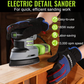 WORKPRO detail sander ergonomic grip reduces fatigue during sanding