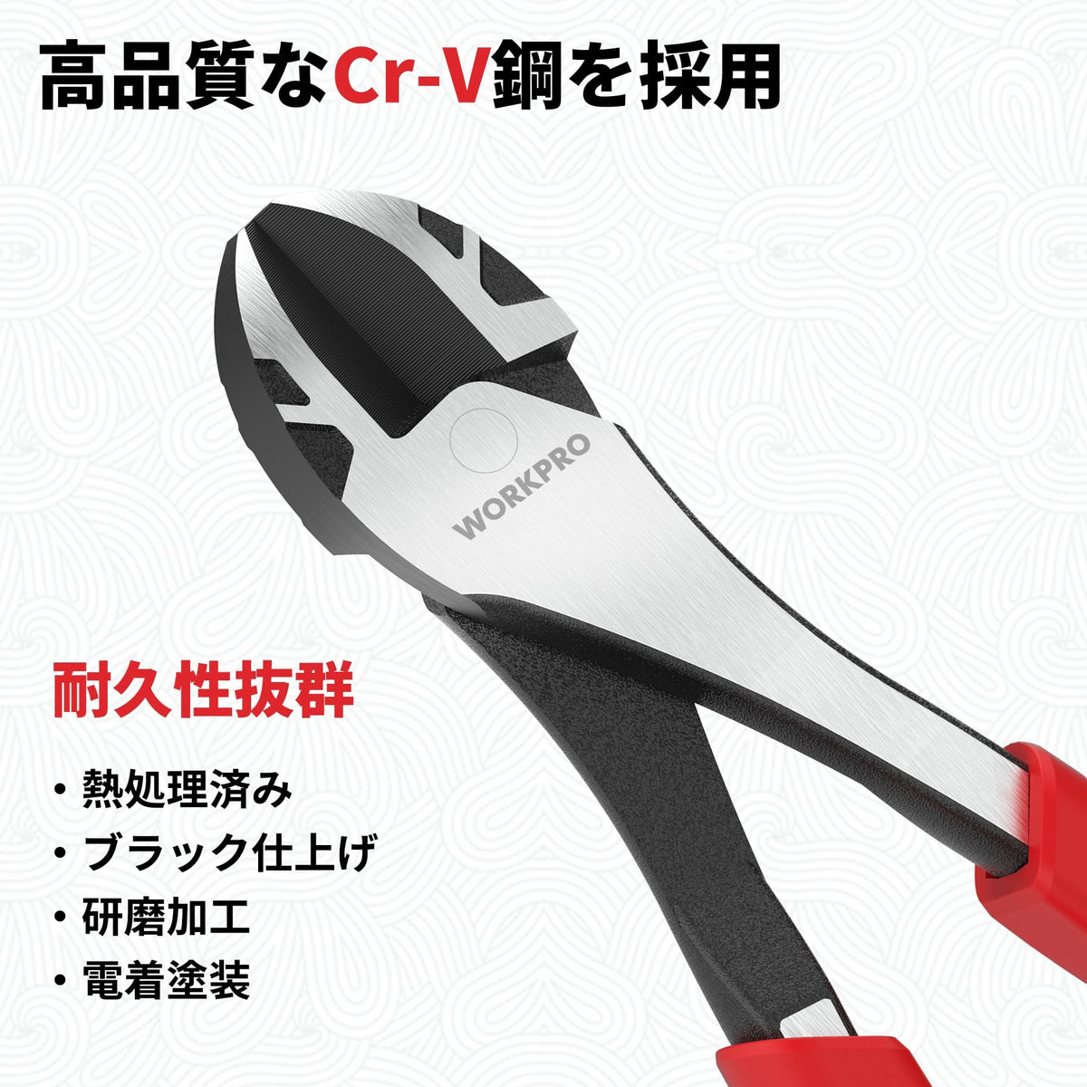 WorkPRO chrome vanadium steel with polished finish delivers lasting durability and corrosion resistance.