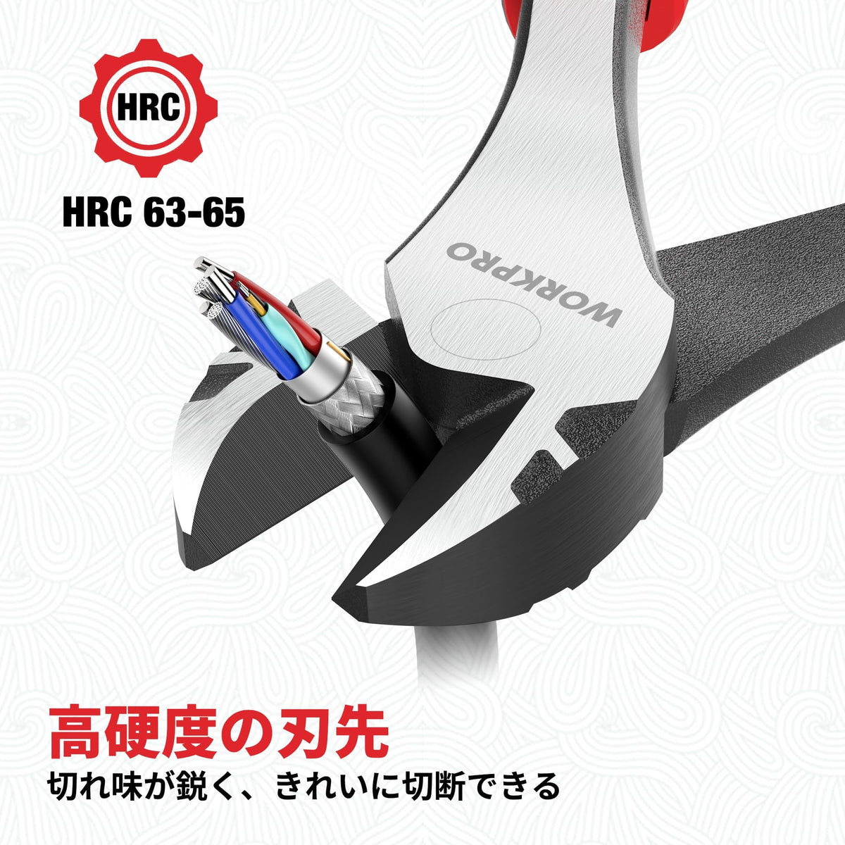 WorkPRO diagonal cutters ergonomic TPR handles provide non-slip grip and reduced fatigue.