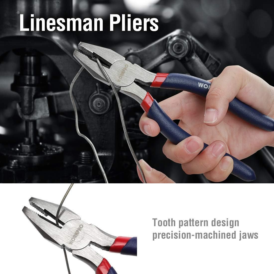 WORKPRO pliers handle with double plastisol dipped anti-slip grip