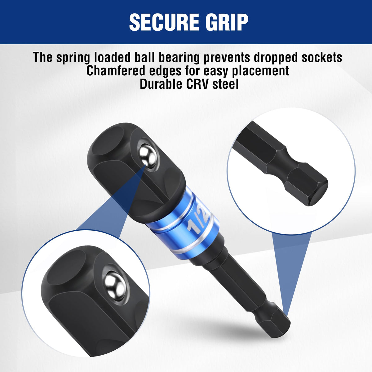 WORKPRO 3/8-inch drive adapter designed for mid-size tasks with strong grip.