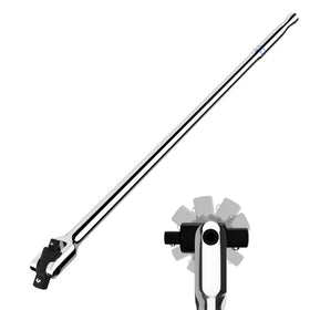 WORKPRO dual-drive breaker bar with 3/8 and 1/2 inch ends for versatile socket use.