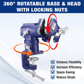 WORKPRO dual jaws table vise with 1.5-inch smooth jaws for delicate tasks