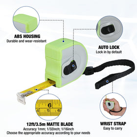 WORKPRO dual-scale centimeters and inches for versatile project readings