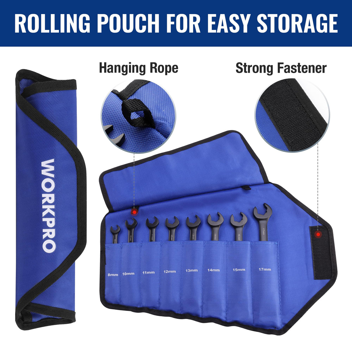 Durable garage toolset by WORKPRO ready for cars, bikes, motorcycles