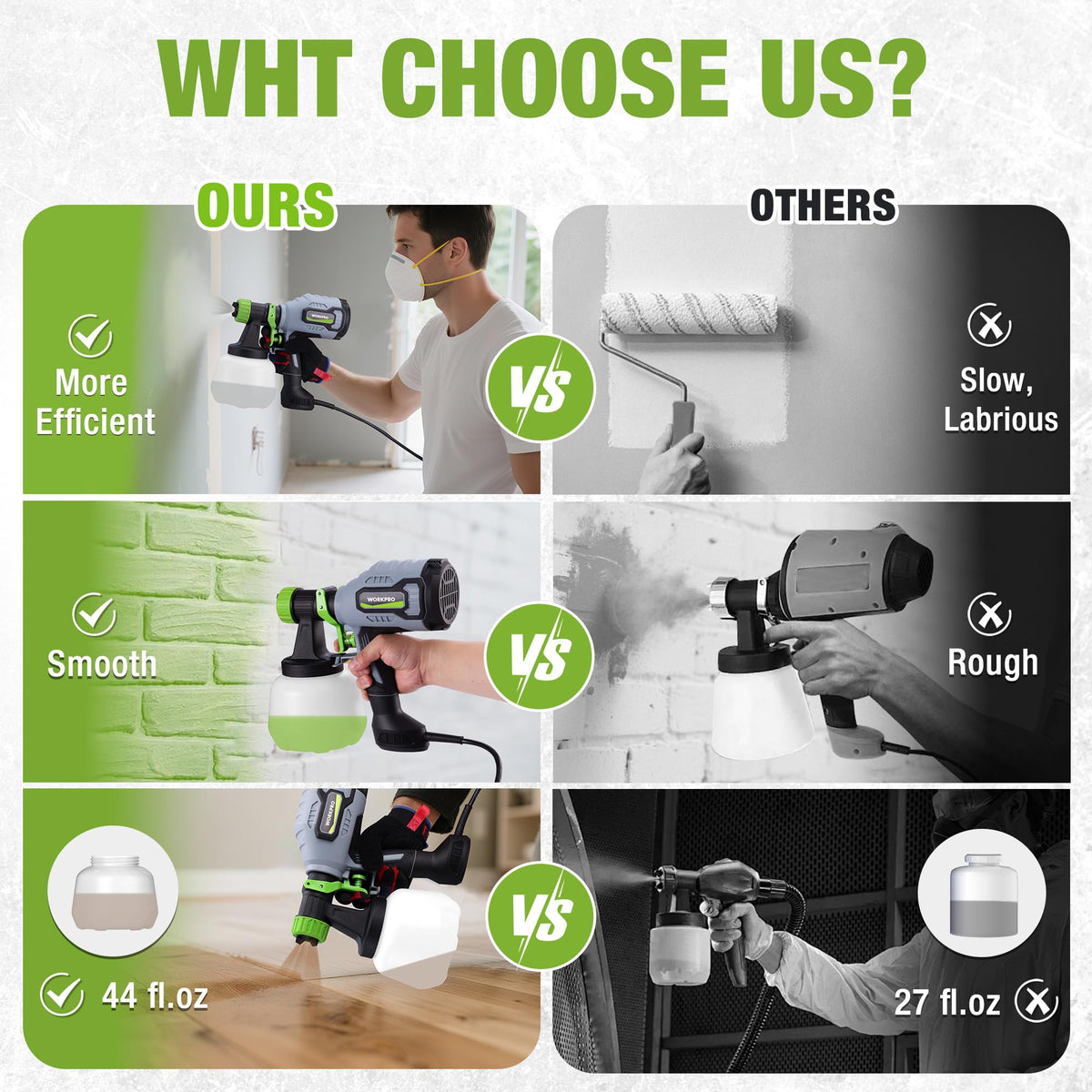 WORKPRO easy-clean design with brush aids cleanup after painting.