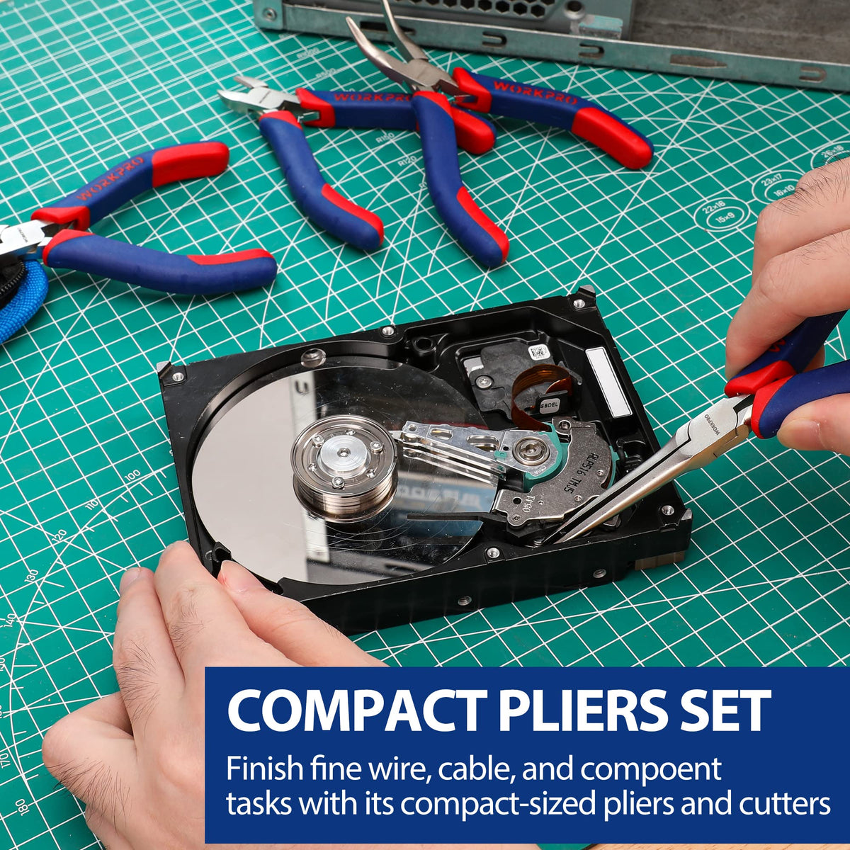 WORKPRO electronic tweezers for careful handling of tiny parts