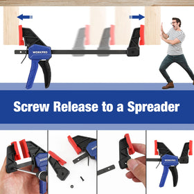 WorkPRO ergonomic anti-slip handle reduces hand fatigue during use.