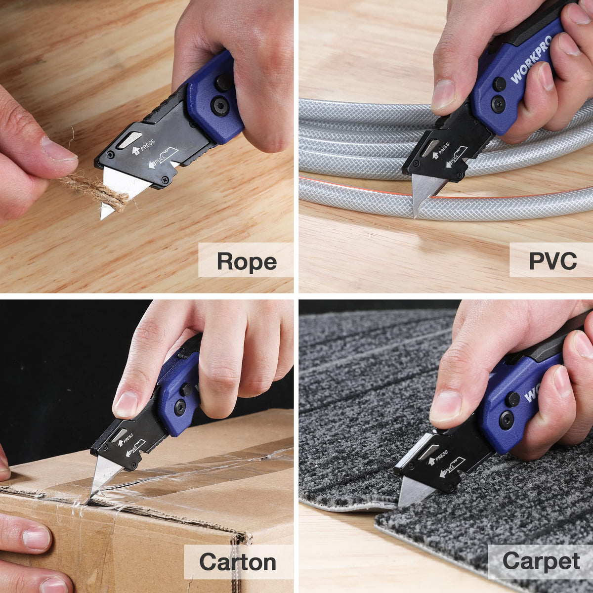 WORKPRO ergonomic non-slip handle improves grip and comfort.