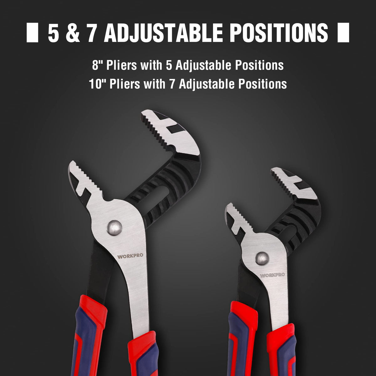 WORKPRO Ergonomic TPR handles provide comfortable non-slip grip for extended use.