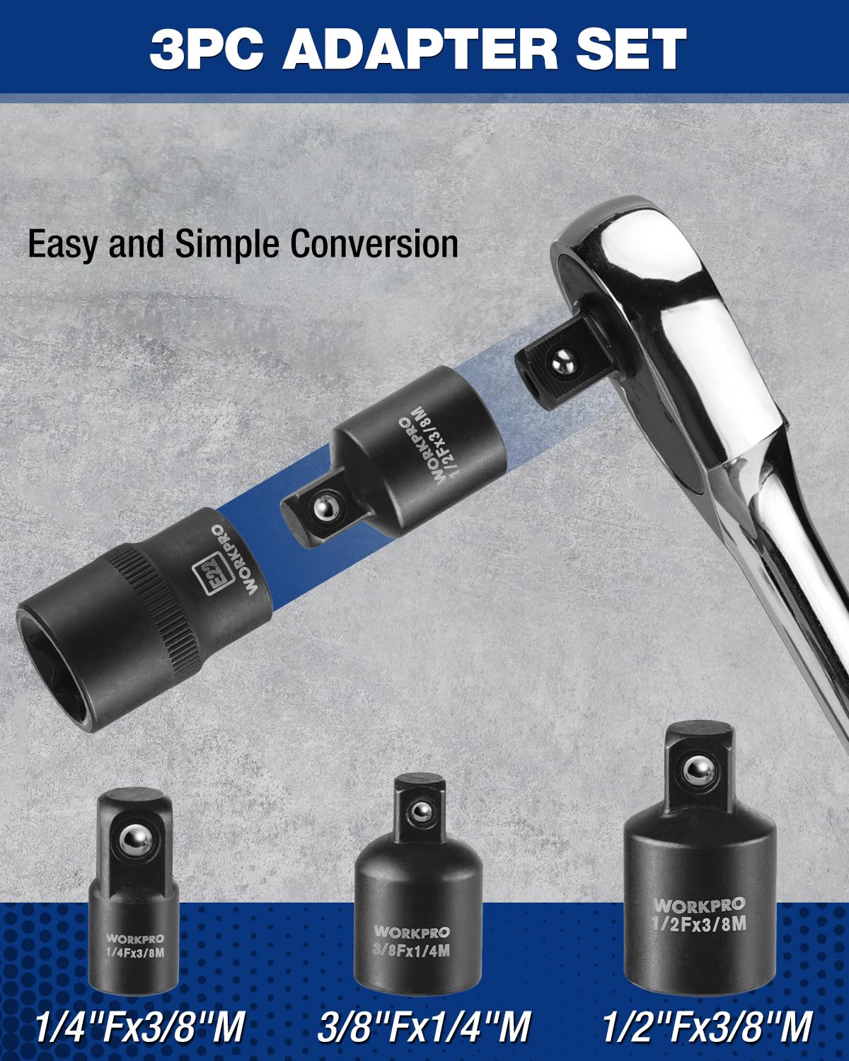 WORKPRO precision inverted ETorx sockets enable secure engagement and reduced slipping