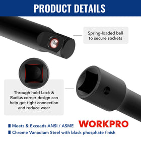 WORKPRO extension bar 10inch for deep socket access