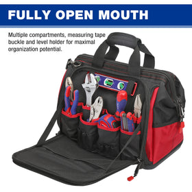 Exterior pockets provide fast access to frequently used tools