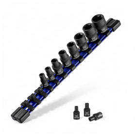 WORKPRO external torx sockets E4 to E8 on 1/4 inch drive, secure grip for fast maintenance