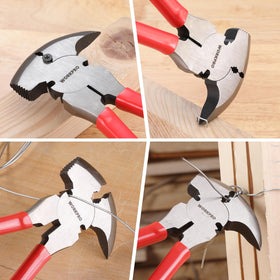 WORKPRO fencing pliers blackened finish withstands outdoor use.