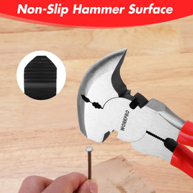 WORKPRO fencing pliers CR-V steel construction for durability on site.