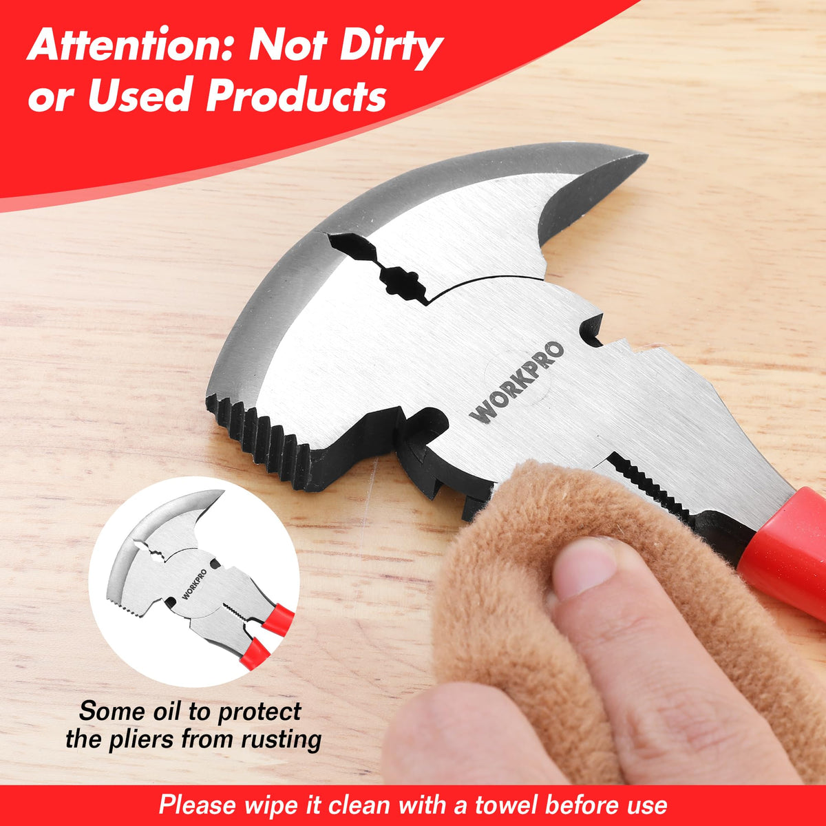 WORKPRO fencing pliers seamless design boosts workflow on job sites.