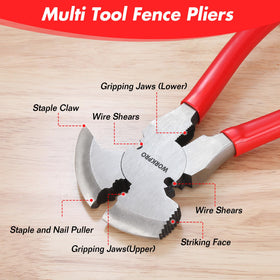 WORKPRO fencing pliers staple-puller removes stubborn staples easily.