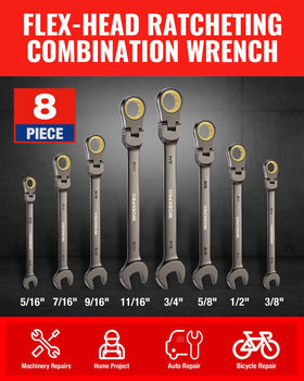 WORKPRO 5/16 inch wrench close-up showing precise box-end fit for secure fasteners