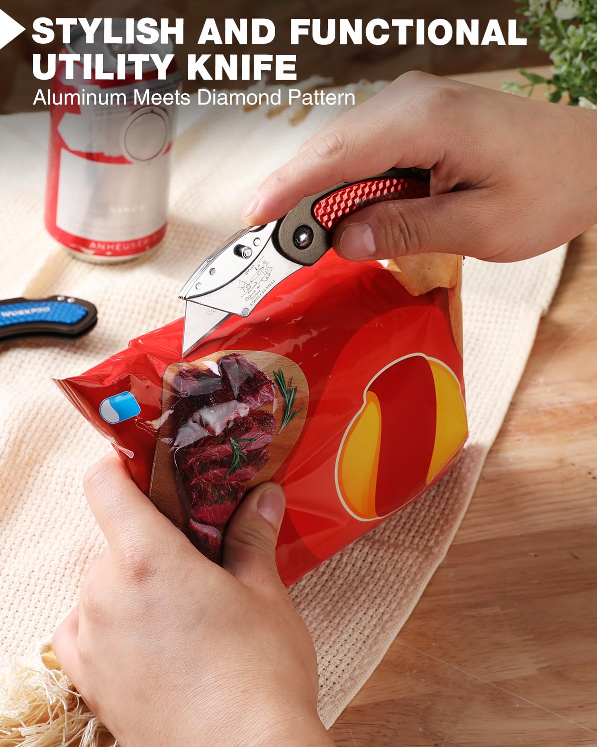 WORKPRO folding knife versatile cutting for paper, cardboard, fabric and more.