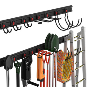 WORKPRO garage tool organizer wall mount with 64-inch rails for efficient storage