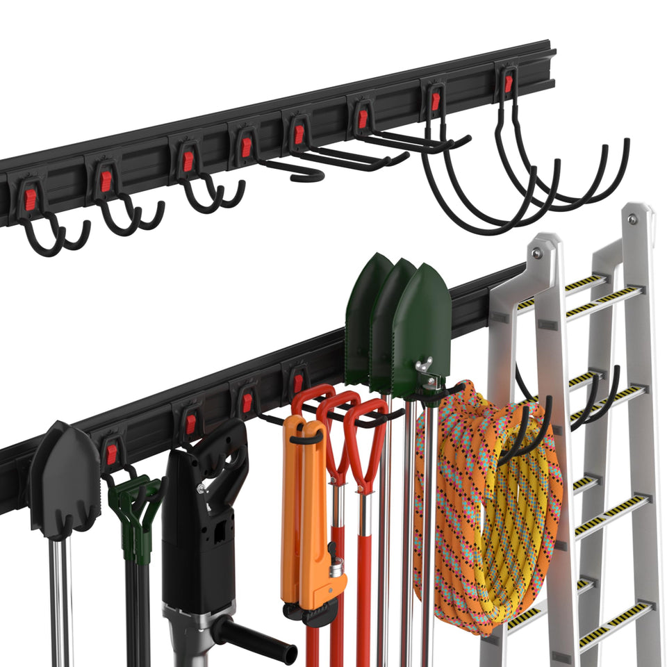 WORKPRO garage tool organizer wall mount with 64-inch rails for efficient storage