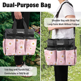 WorkPRO tool bag uses tear-resistant polyester for durable outdoor use.