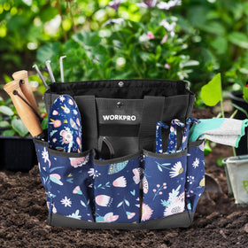 WORKPRO blue insects pattern tote for gardening