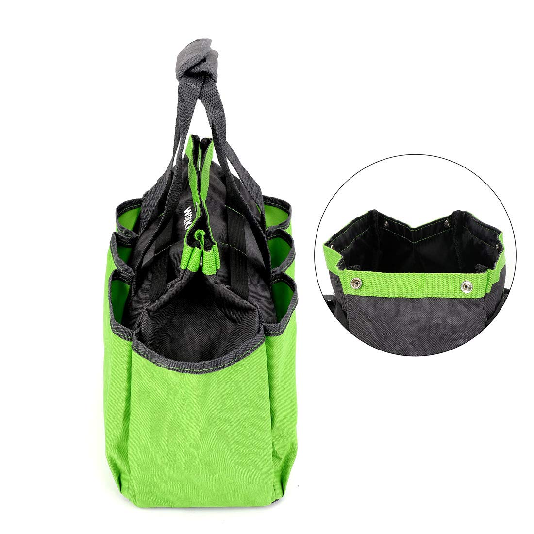 WORKPRO Garden Tool Bag ergonomic anti-slip strap handle reduces carry fatigue.