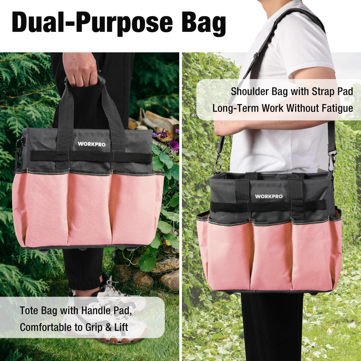 WORKPRO durable exterior pockets for quick-access tools