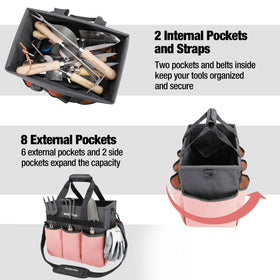 WORKPRO interior pockets and elastic straps keep tools neat