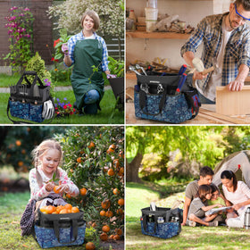 Multifunctional storage bag suited for garden and home organization