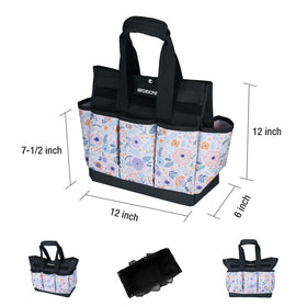 WORKPRO Garden Tool Bag open top shows organized interior space.