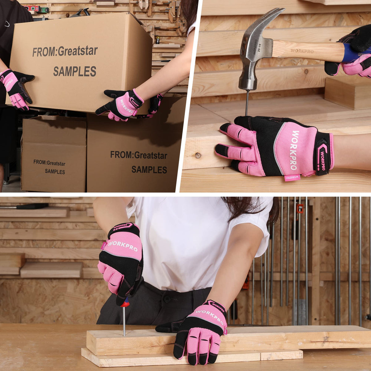 Workpro pink ribbon donation supports breast cancer awareness.