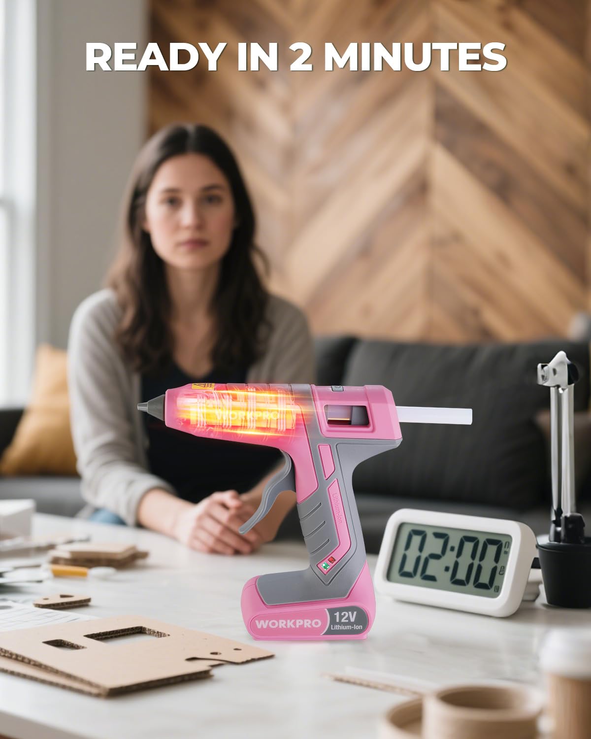 WORKPRO pink ribbon kit designed for arts crafts and small repairs