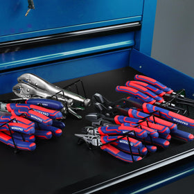 WORKPRO groove joint pliers set with 8in, 10in, 12in sizes.