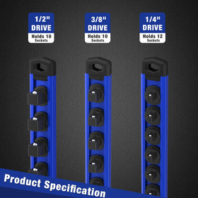 WORKPRO grooved rail surface enables smooth socket sliding
