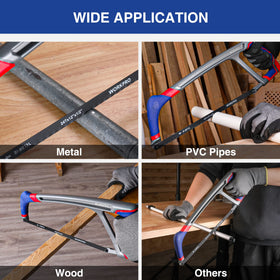 WorkPro hacksaw kit with extra blades for DIY projects