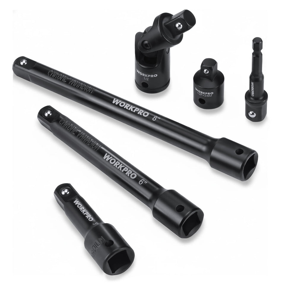 WORKPRO half-inch drive extension set in 3-inch length for tight spaces